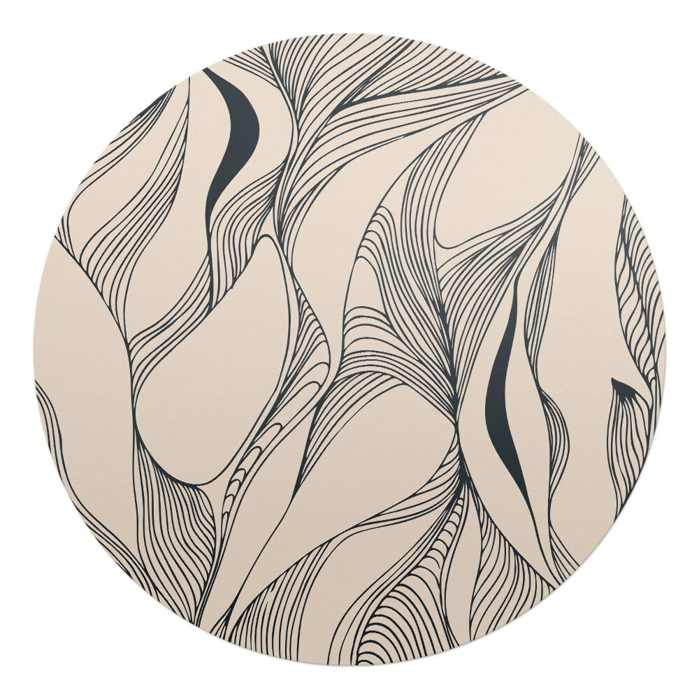 Podložka pod židli kulatá Abstraktní linie