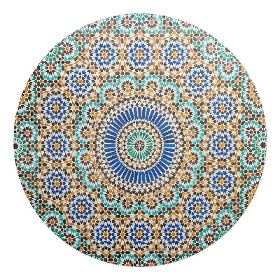 Podložka pod židli kulatá Geometrický mozaikový vzor