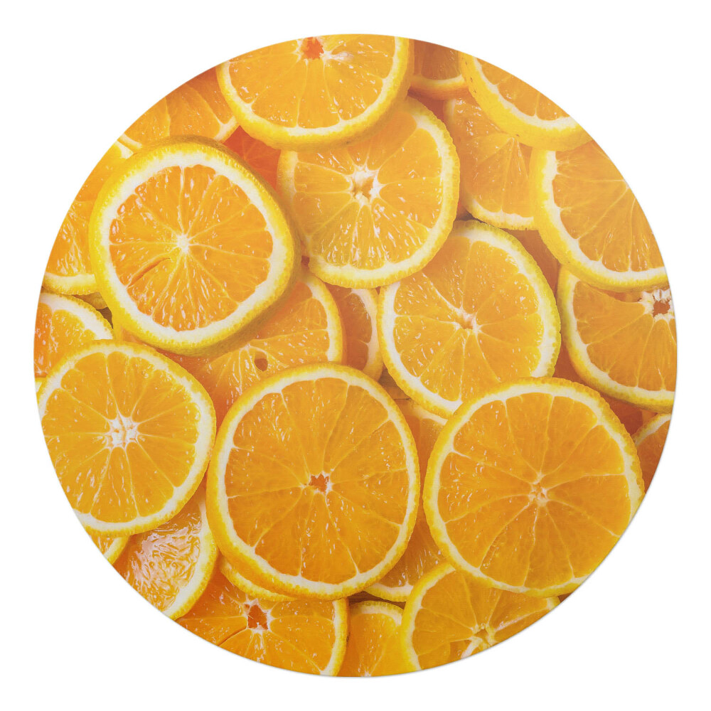 Ochranná podložka pod židli kulatá Plátky citrusů