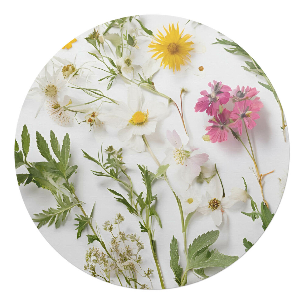 Ochranná podložka na podlahu kulatá Květy a listy