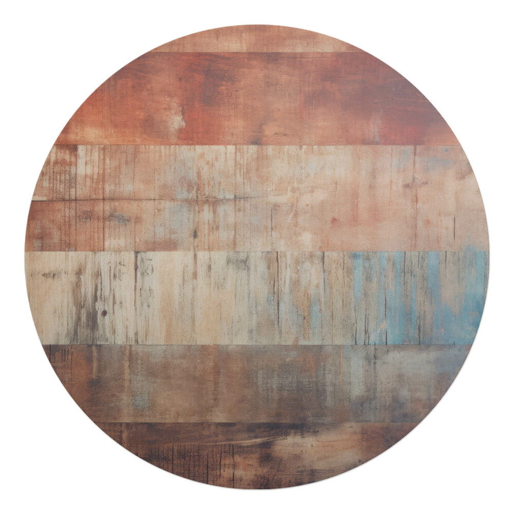 Ochranná podložka pod židli kulatá Staré dřevěné pásy