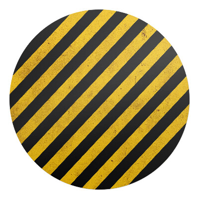 Ochranná podložka pod židli kulatá Diagonální výstražné pruhy