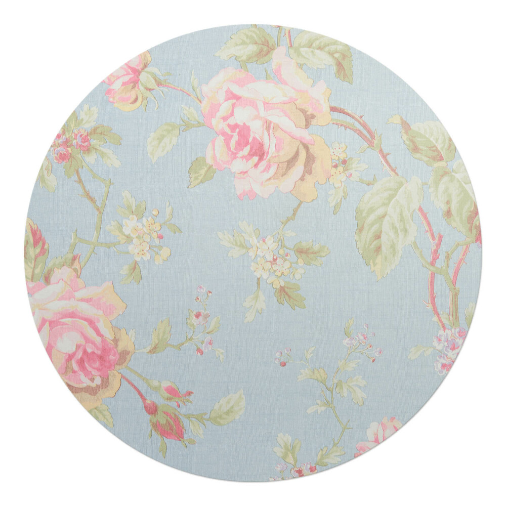 Ochranná podložka pod židli kulatá Květiny na pastelovém pozadí