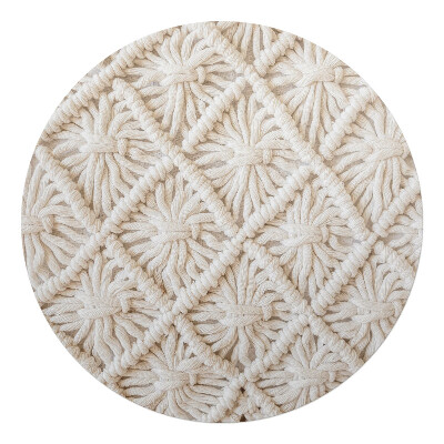 Ochranná podložka pod židli kulatá Struktura květu makramé