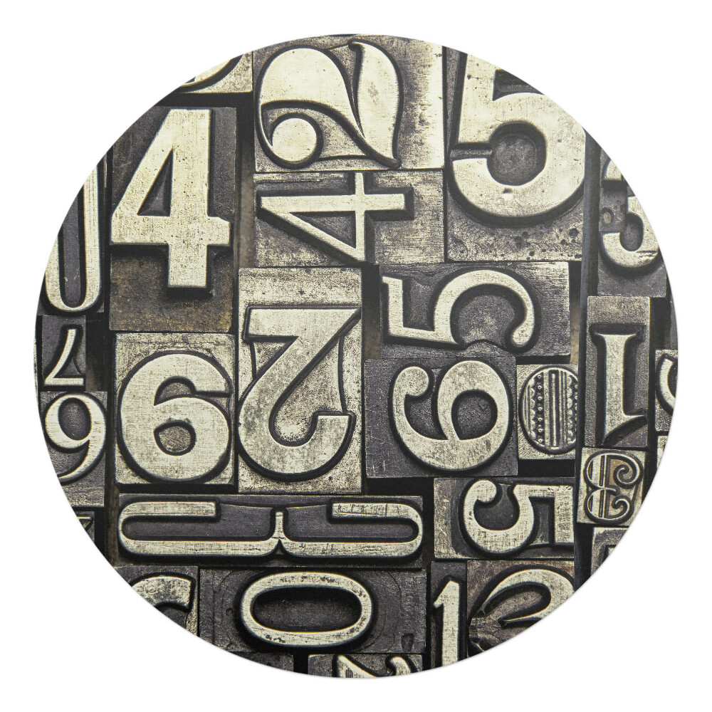 Ochranná podložka na podlahu kulatá Čísla v retro stylu