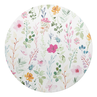 Ochranná podložka na podlahu kulatá Vintage květinový vzor