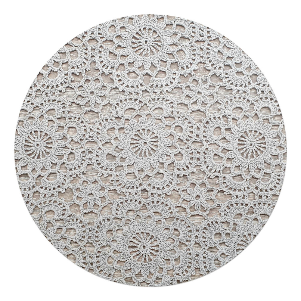 Ochranná podložka pod židli kulatá Krajkové květiny