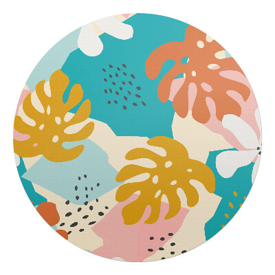 Podložka pod křeslo kulatá Retro květinová koláž