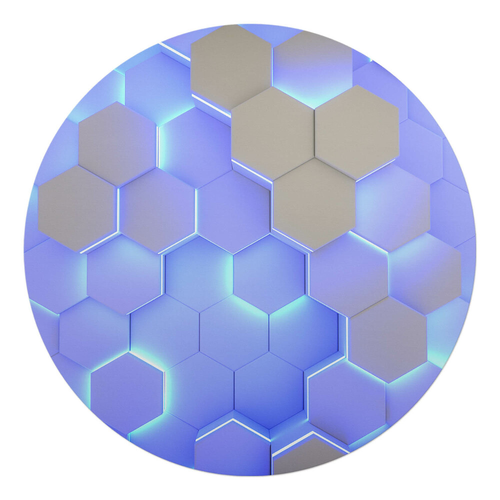 Podložka pod křeslo kulatá Osvětlené šestiúhelníky