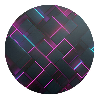 Podložka pod křeslo kulatá Neonové obdélníky