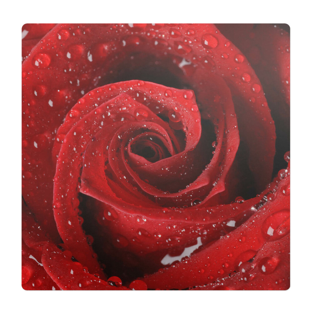 Podložka pod křeslo Růže s kapkami vody