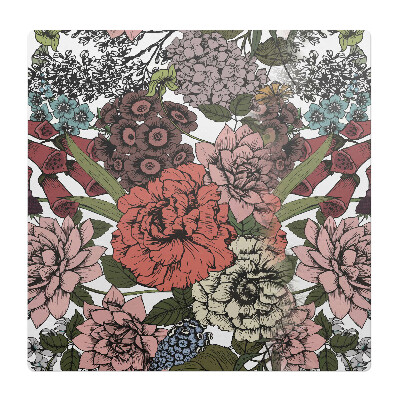 Ochranná podložka na podlahu Retro květinový vzor