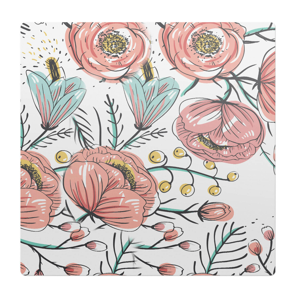 Ochranná podložka pod židli Retro květinový vzor