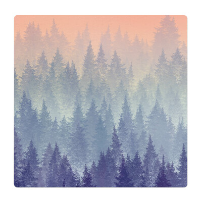 Podložka pod židli Panorama mlžného lesa