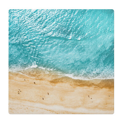 Podložka pod židli Pláž a vlny z ptačí perspektivy