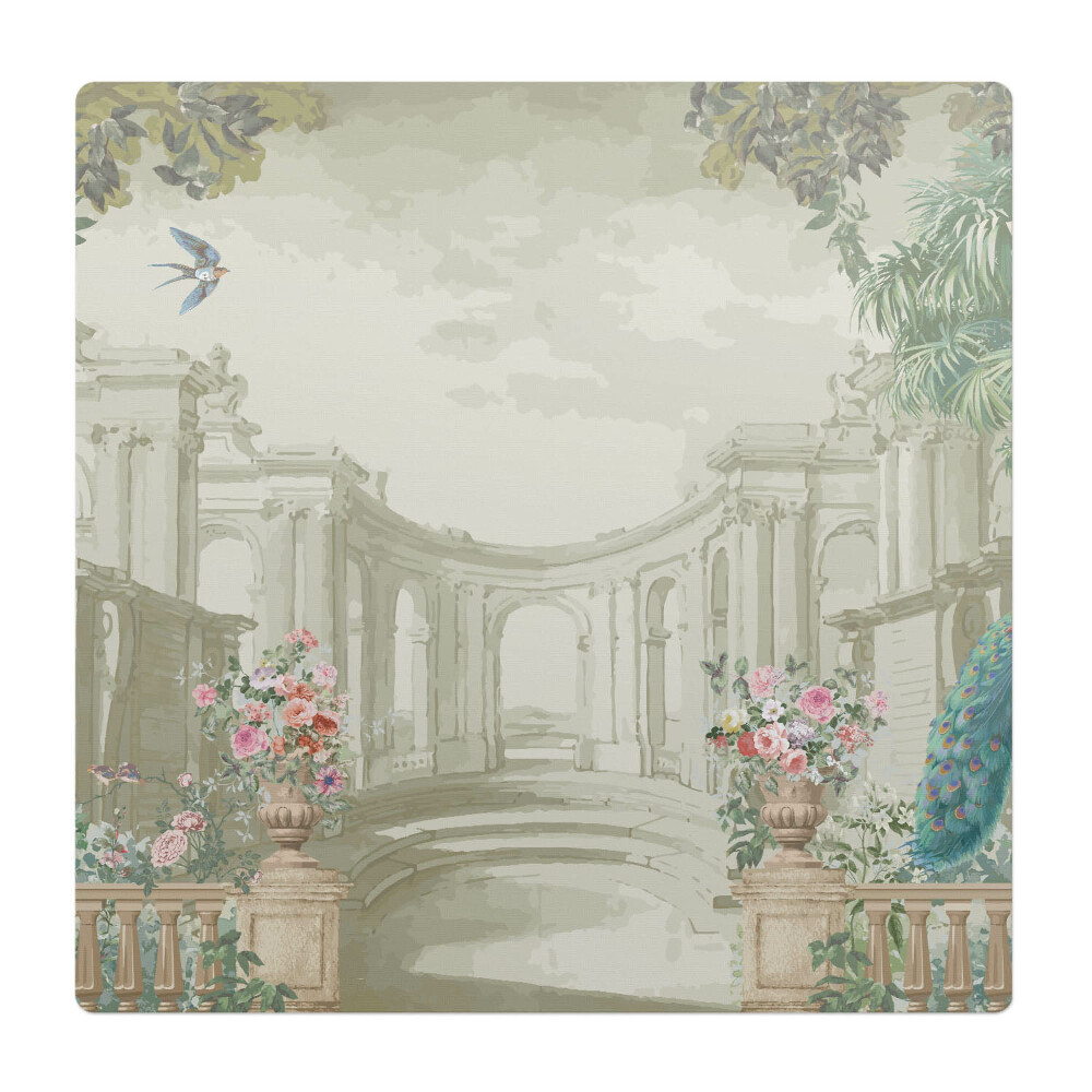 Podložka pod křeslo Palácová zahrada s ptáky