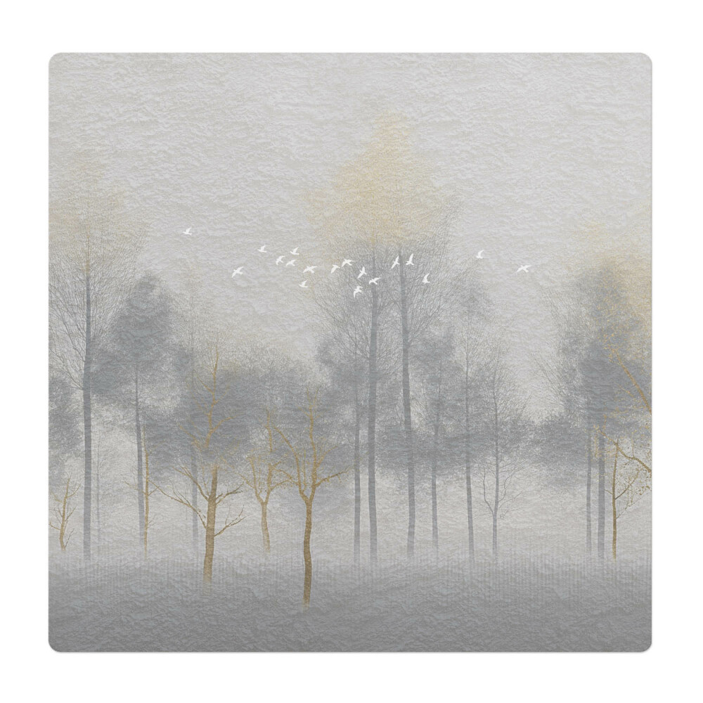 Podložka pod židli Mlžný les s ptáky