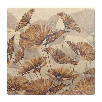 Ochranná podložka pod židli Květiny v sépiovém odstínu