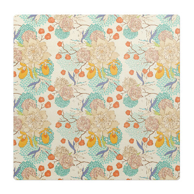 Ochranná podložka na podlahu Retro květinový vzor