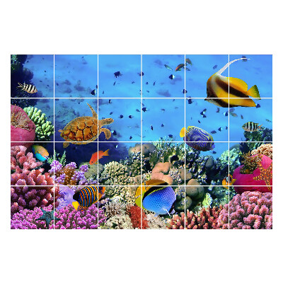 Samolepka na dlaždice Korálový útes s rybami