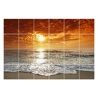 Nálepka na dlaždice Západ slunce nad mořem