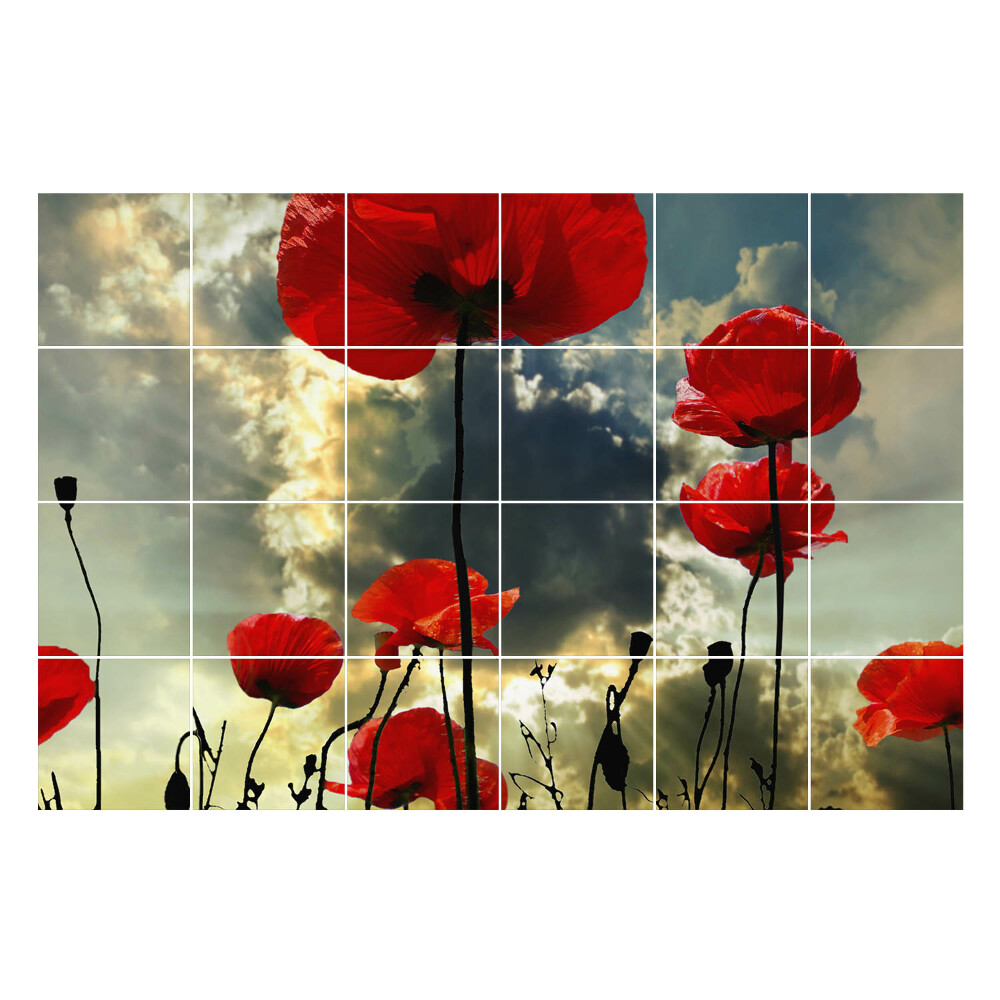 Samolepka na dlaždice Květiny proti obloze