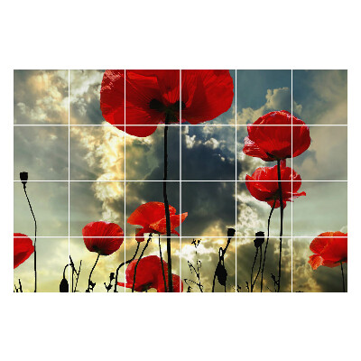 Samolepka na dlaždice Květiny proti obloze