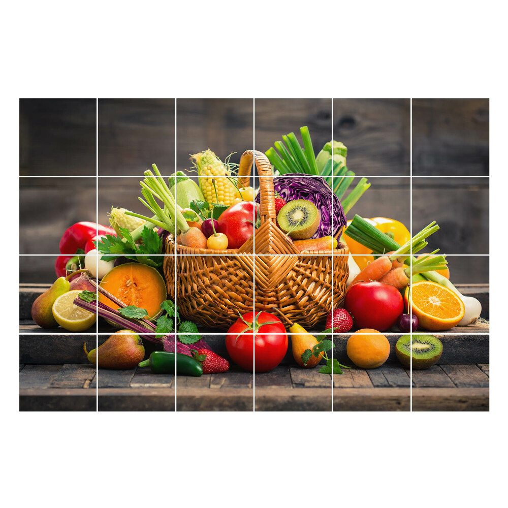 Samolepka na dlaždice Koš plný čerstvé zeleniny