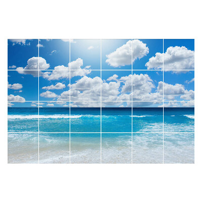 Samolepka na dlaždice Klidná pláž s vlnami