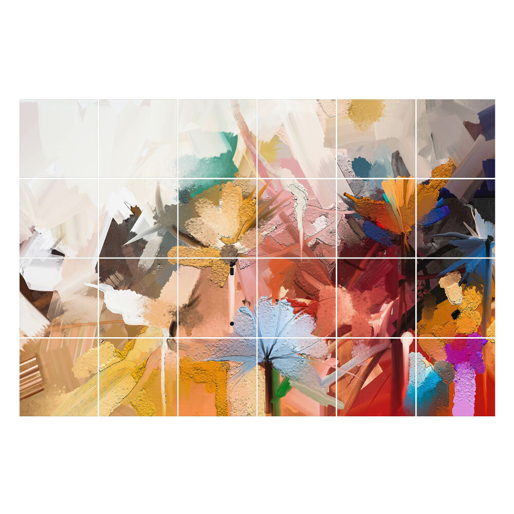 Nálepka na dlaždice Abstraktní květiny v pohybu