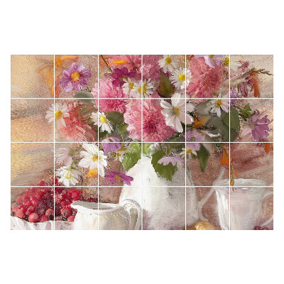 Samolepka na dlaždice Kytice ve váze