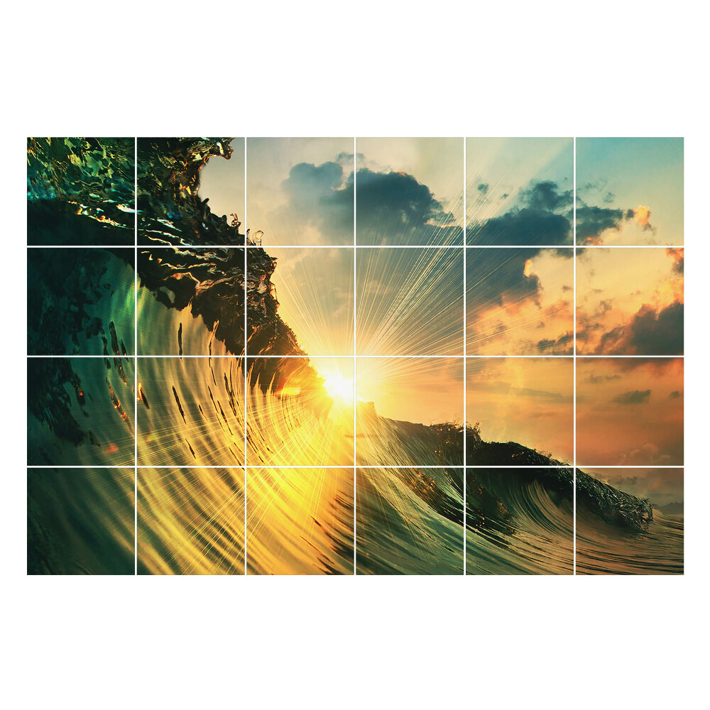 Samolepka na dlaždice Vlna ve slunečním světle