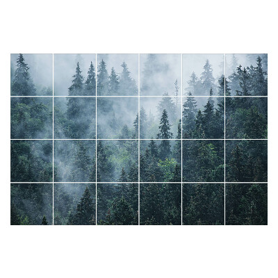 Nálepka na dlaždice Hustý les v mlze