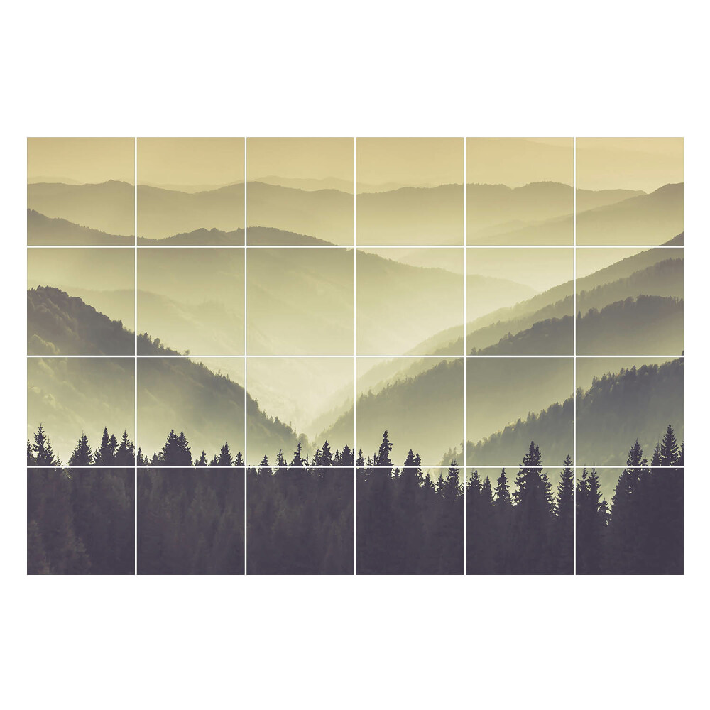 Samolepka na dlaždice Mystické horské krajiny