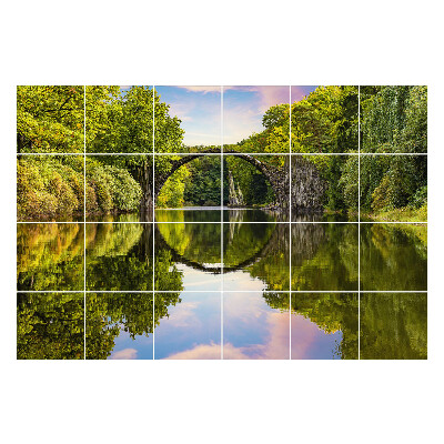 Nálepka na dlaždice Most obklopený přírodou