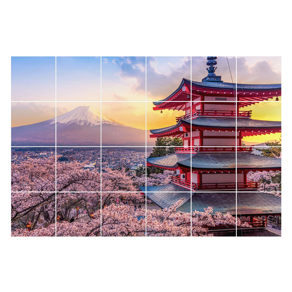 Nálepka na dlaždice Chrám s horou v pozadí