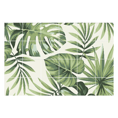 Nálepka na dlaždice Tropické listy v uspořádání