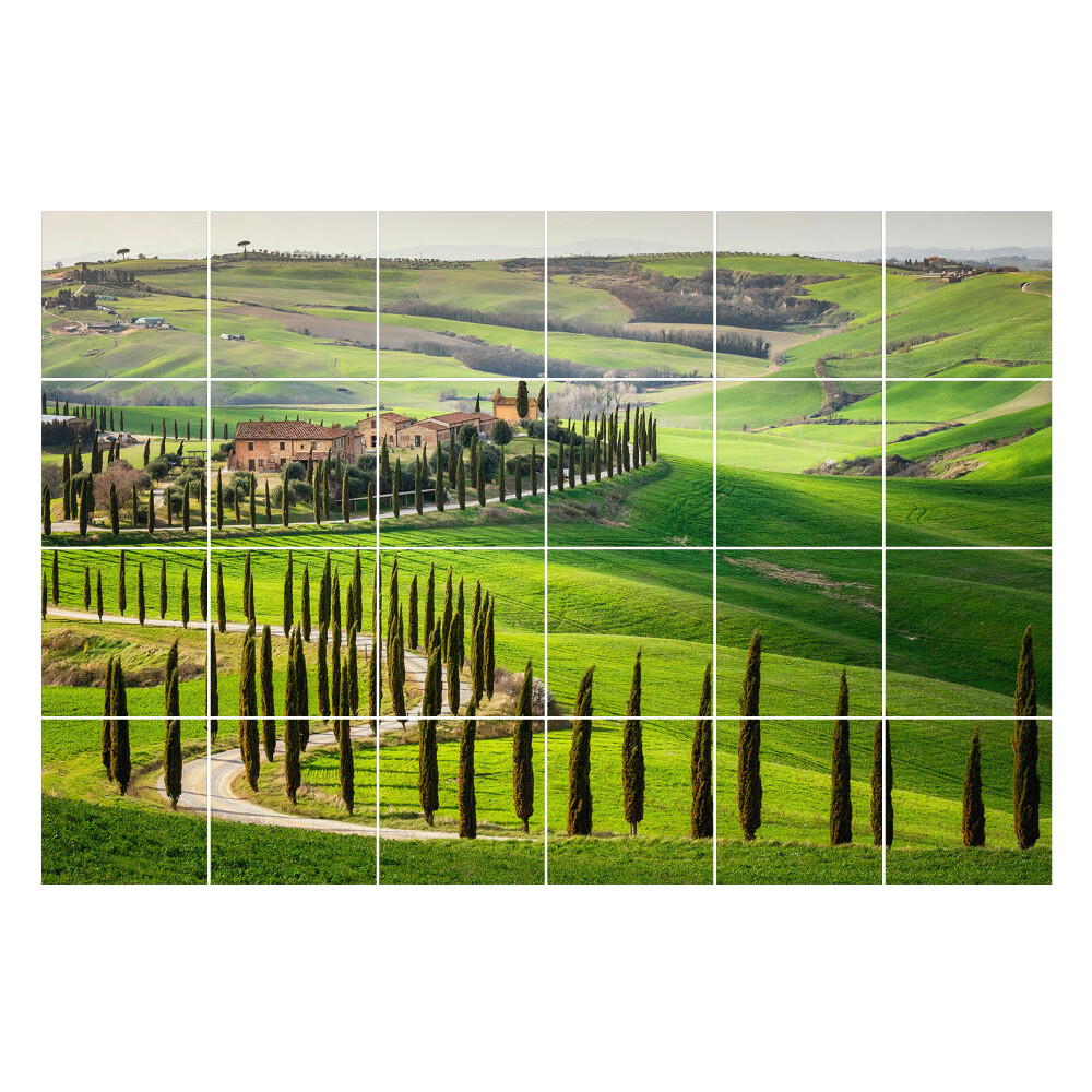 Samolepka na dlaždice Panorama italského venkova