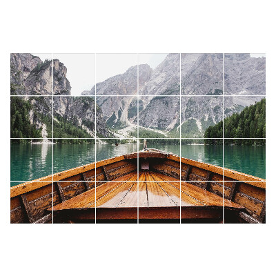 Samolepka na dlaždice Pohled na jezero z lodi