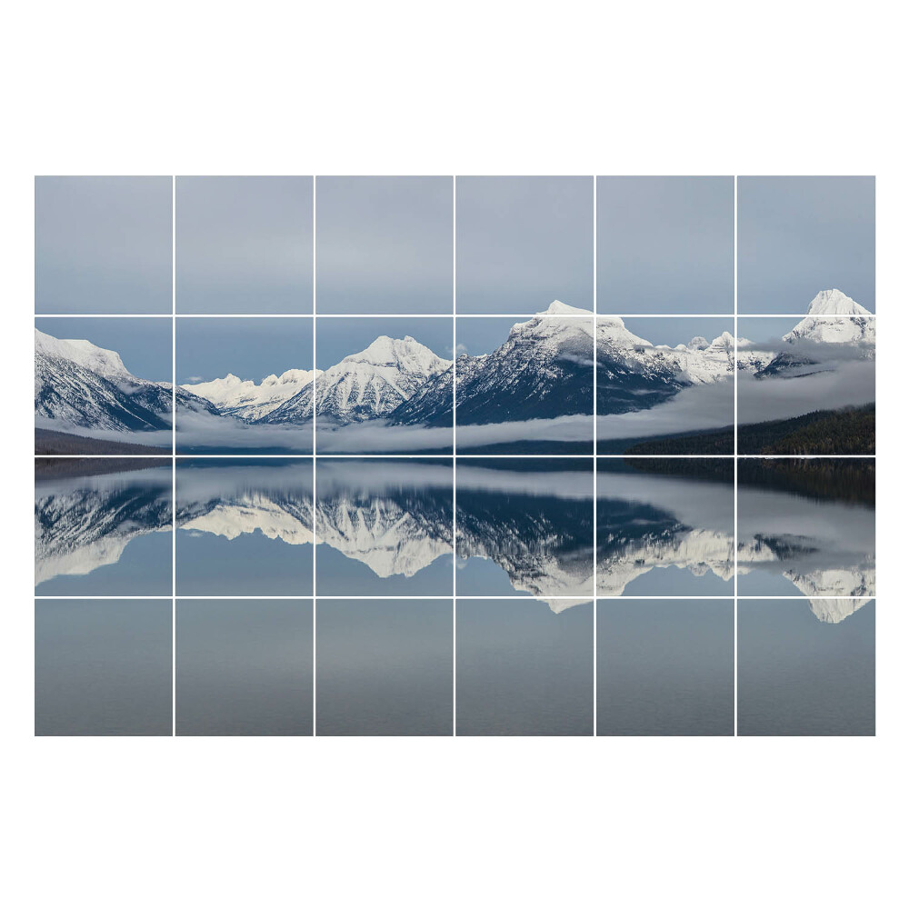 Samolepka na dlaždice Horská krajina s odrazem