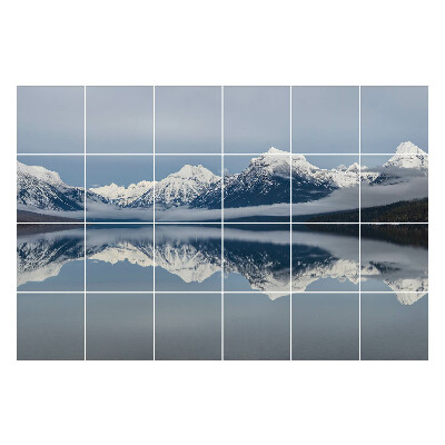 Samolepka na dlaždice Horská krajina s odrazem