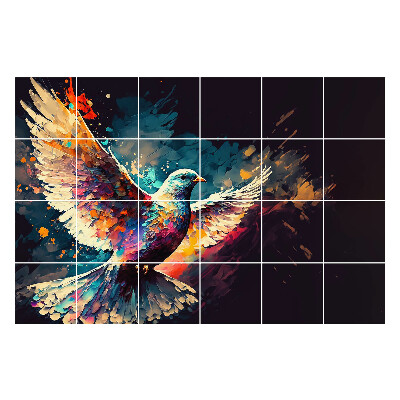 Samolepka na dlaždice Barevný pták v pohybu