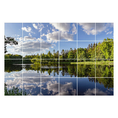 Samolepka na dlaždice Odraz mraků ve vodě