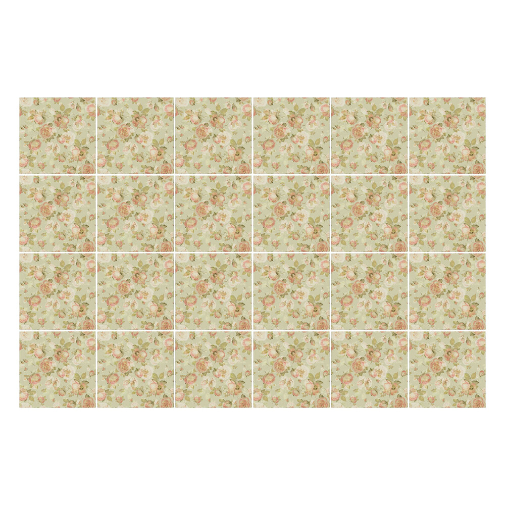 Samolepka na dlaždice Vintage květinový motiv