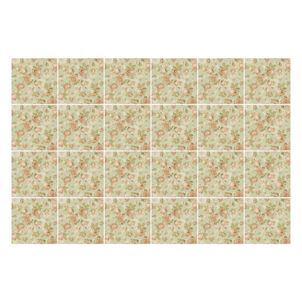 Samolepka na dlaždice Vintage květinový motiv