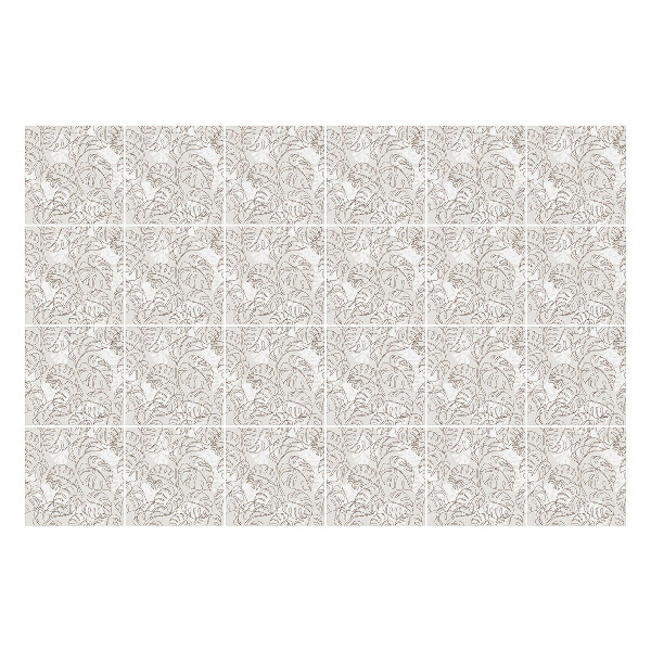 Samolepka na dlaždice Tropické listy v uspořádání