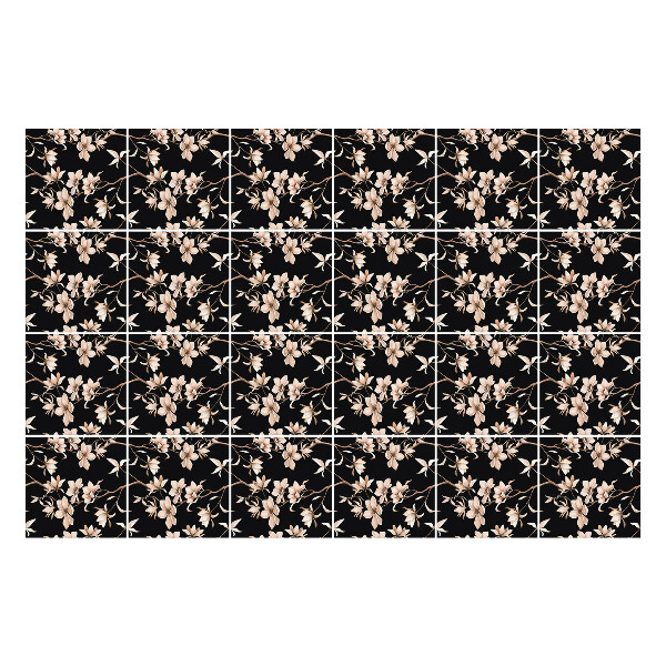 Nálepka na dlaždice Květinový motiv na pozadí