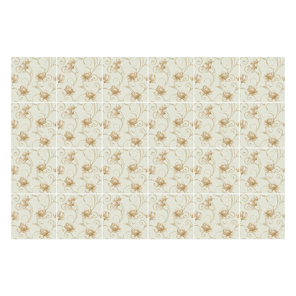 Nálepka na dlaždice Jemné květiny na pozadí