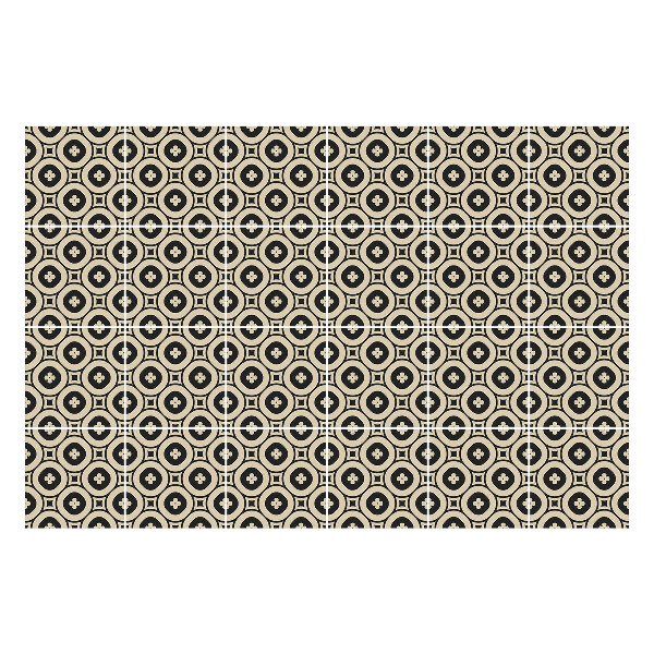 Samolepka na dlaždice Kruhy s květinami