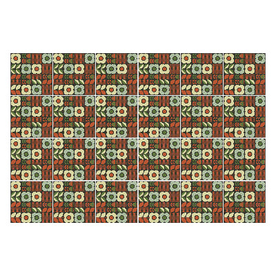 Samolepka na dlaždice Květinové motivy dlaždic